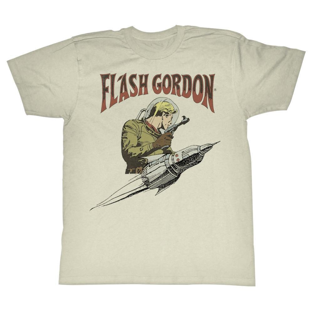 Flash Gordon Flash Rocket Natural Adult T Shirt